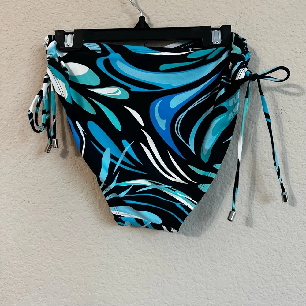 Coco Reef Bikini Bottom Blue Black Multi Swirl Knock Out High Waist Swimsuit